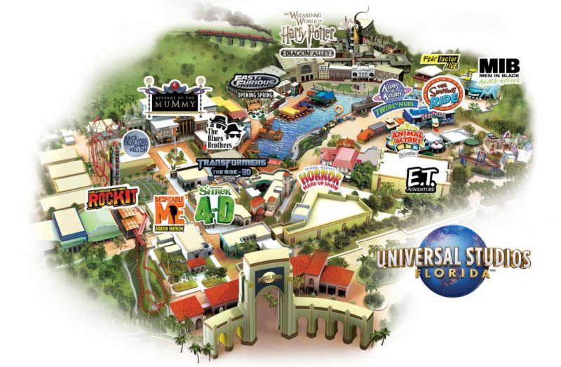 Universal Studios Printable Map