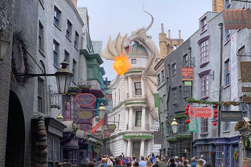 Universal-Orlando-Dragon-Gringotts-Fire-Breathing universal orlando reosrt dragon blowing fire