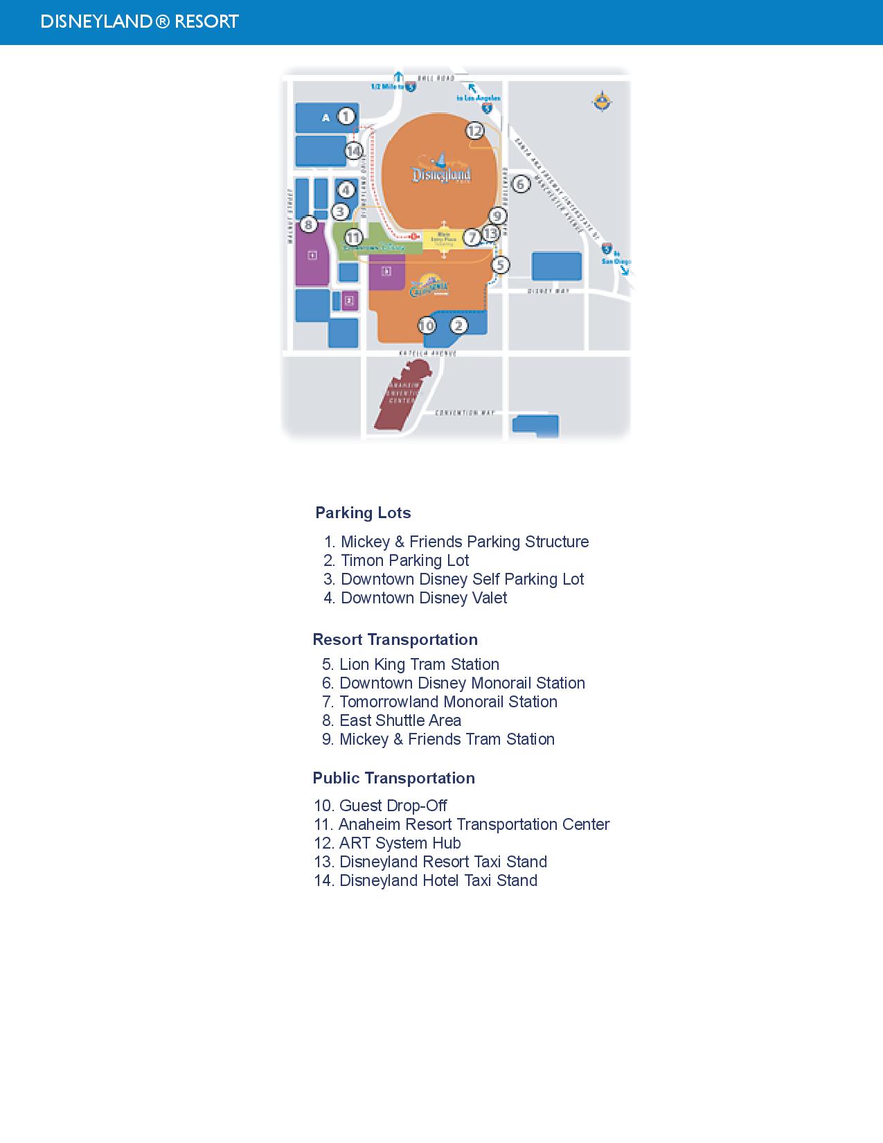 Disneyland Parking Map