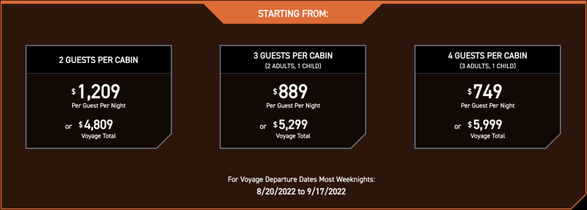 How much does Disney Star Wars Hotel cost