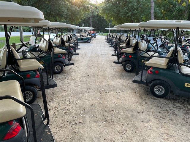 golf carts at Disney's Fort Wilderness