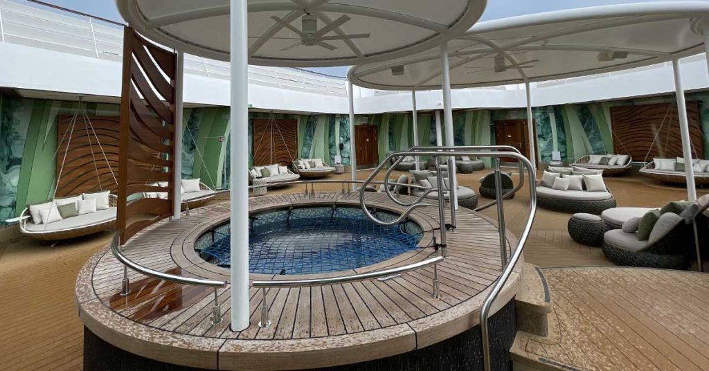 A quiet outdoor retreat for before or after your spa treatment