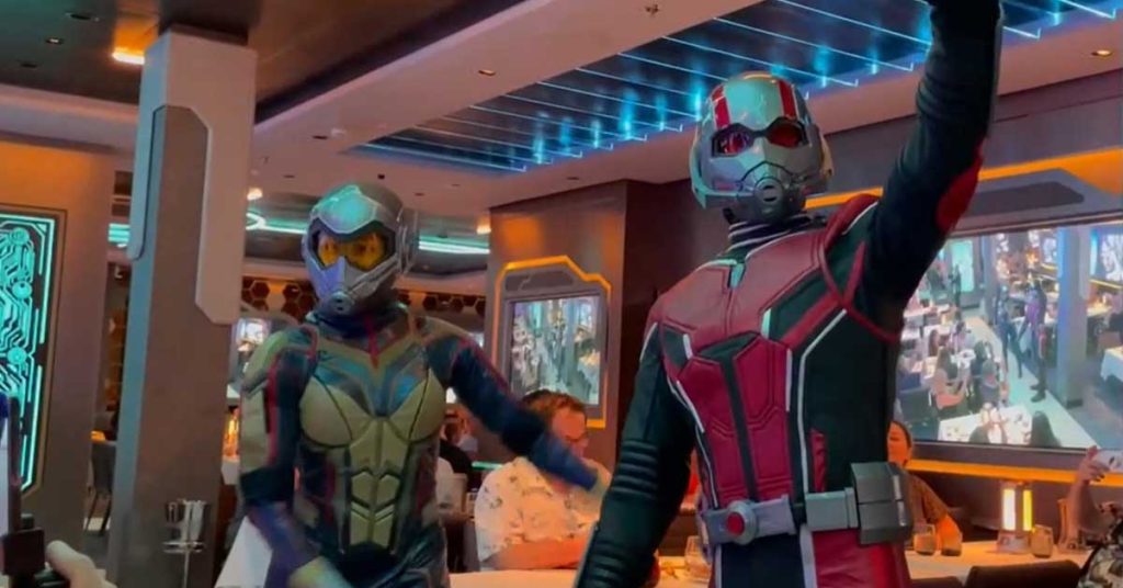 Ant Man and The Wasp drop in as the presentation ends