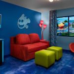 What is the Best Disney Hotel for Kids? Best Family Suites at Disney World - Living Room of a Finding Nemo themed suite