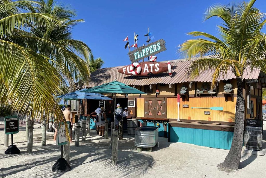 An exterior image of Flippers Floats on Disney's Private island Castaway Cay