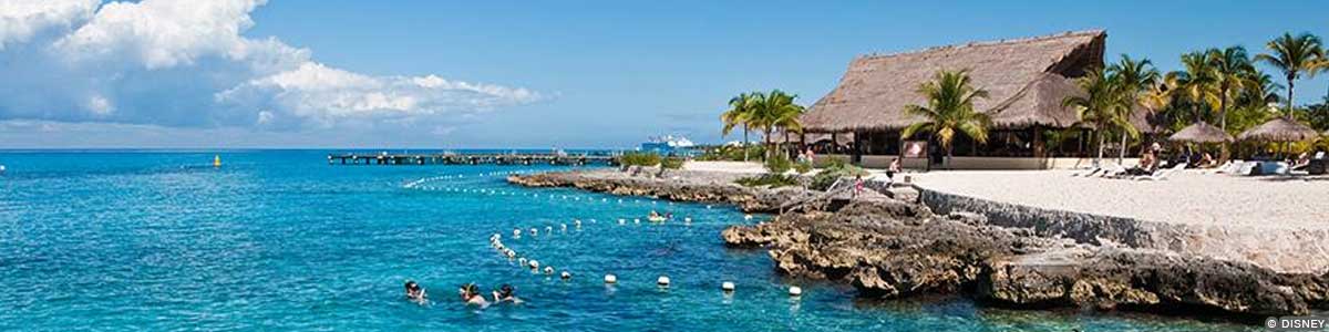 Itineraries – Cozumel Mexico People swim in blue waters at Cozumel