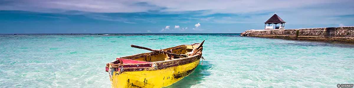 Itineraries – Falmouth Jamaica A small yellow boat floats in clear waters
