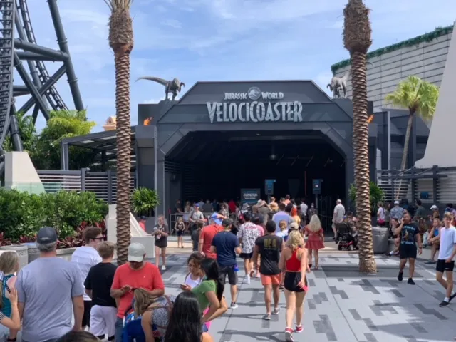 Line to enter VelociCoaster