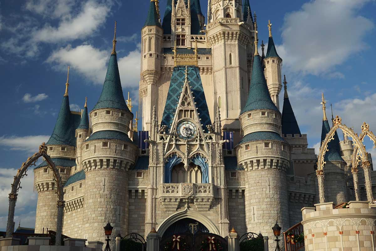Is Costco Cheaper to Book Disney? -- Image of Cinderella Castle on a partly cloudy afternoon