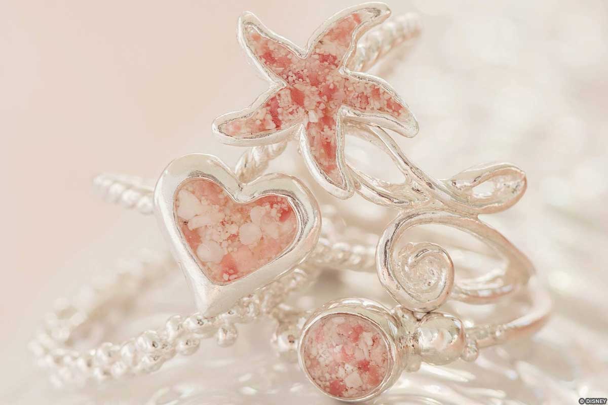 Excursion – BR48 – Pink Sand Jewelry Three silver pieces of jewelry with pink sand inlay