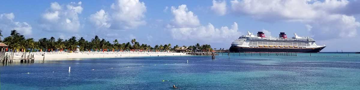 Itineraries – Castaway Cay A Disney Cruise Ship docked in the crystal waters of Castaway Cay