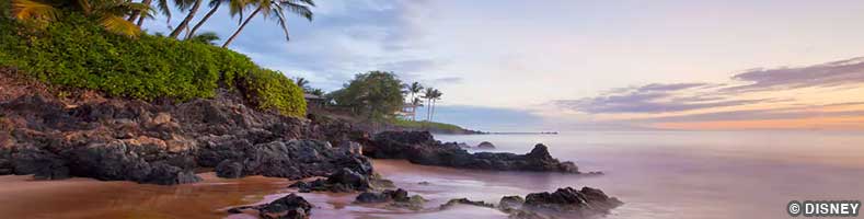 A lush hillside meets a sandy beach at Kahului, Hawaii