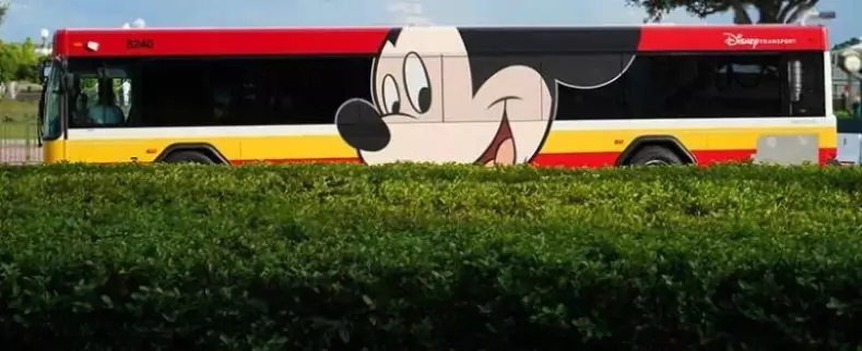 Mickey Mouse on a Disney Bus