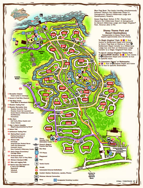 Disney's Fort Wilderness Campground and Cabins Map