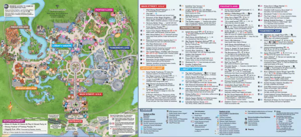 Map of Magic Kingdom Rides and Attractions