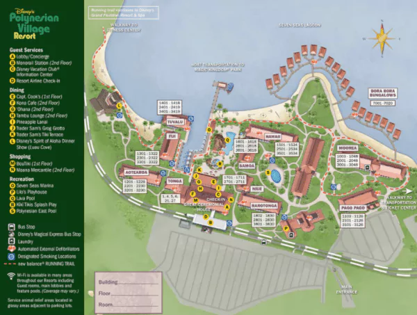 Disney's Polynesian Village Resort Map