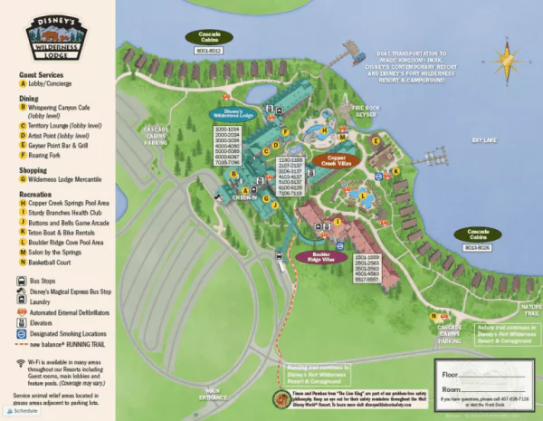 Disney's Wilderness Lodge Map
