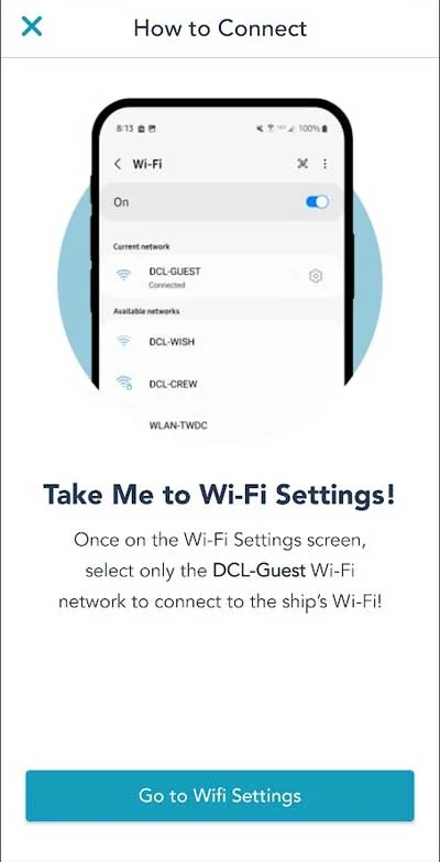 Screenshot showing the WiFi Connection screen