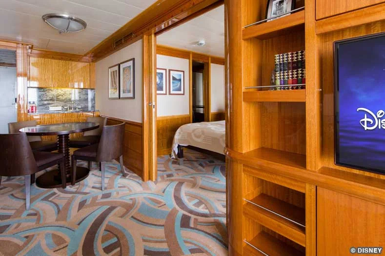 The living room and bedroom of a concierge one-bedroom suite