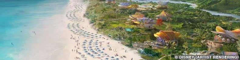 Artist rendering of the beach and amenities at Lighthouse Point in Eleuthera, Bahamas