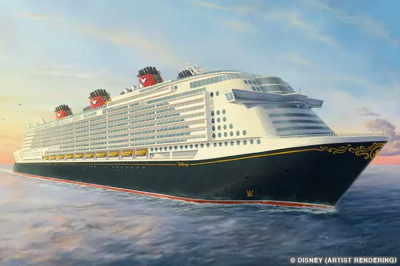 Early artist concept of Disney Cruise Line's "Disney Adventure" cruise ship, the former Global Dream