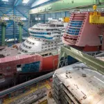 A Disney Cruise Ship being assembled at its shipyard | Image © Disney