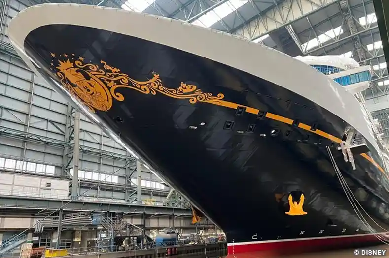 The Disney Treasure afloat at its shipyard, March 27, 2024