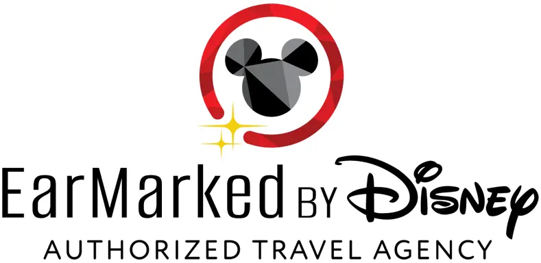 Earmarked by Disney Authorized Travel Agency logo, a Mickey Mouse icon inside a red circle