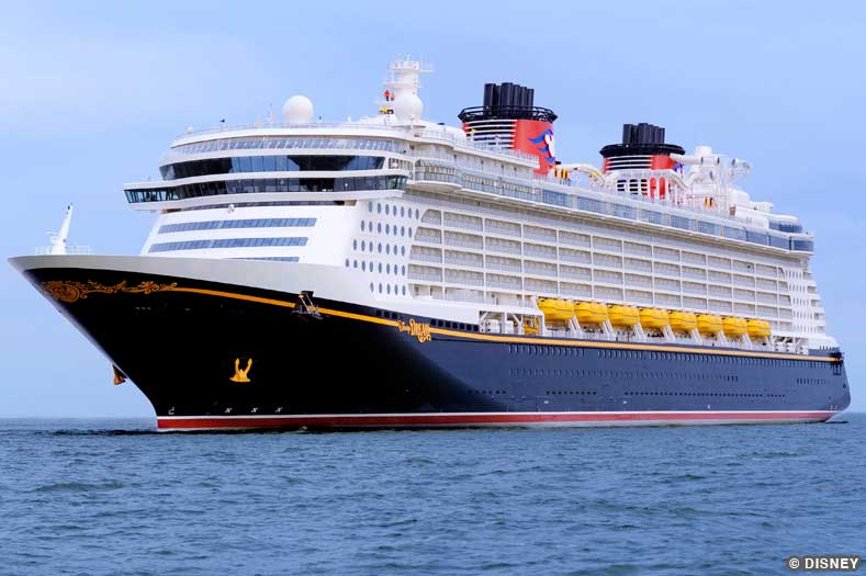 The Disney Dream cruise ship sails in open water