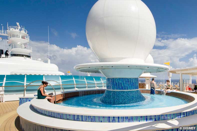 Satellite Falls pool underneath a large white dome