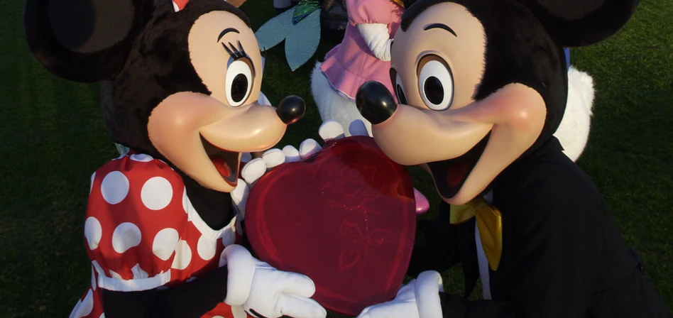 Mickey and Minnie in love at Disney World