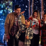 Family at Disney World during the winter